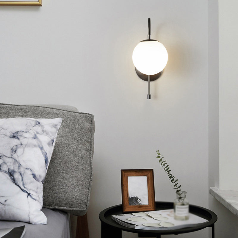 Glass Globe Wall Light Modern 1-Light Wall Lights for Bedroom