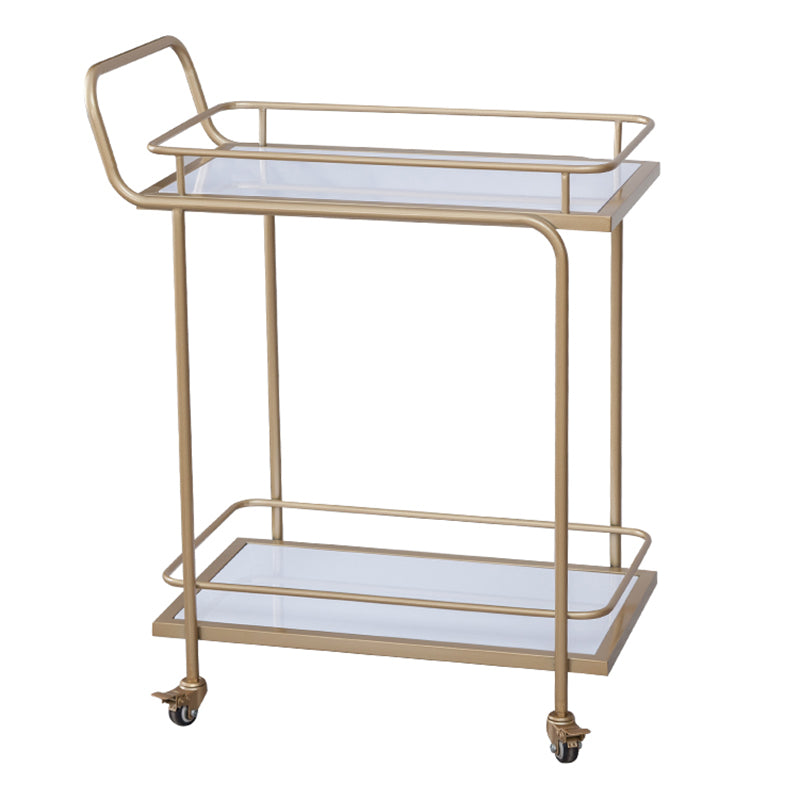 Contemporary 31.5"H Prep Table Rectangular Metal Rolling Prep Table for Dining Room