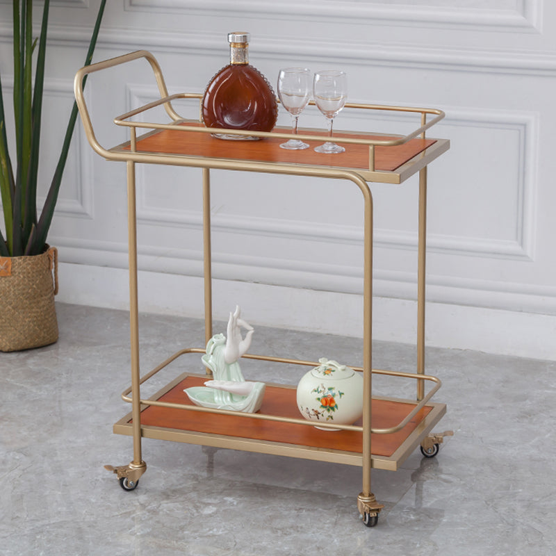 Contemporary 31.5"H Prep Table Rectangular Metal Rolling Prep Table for Dining Room