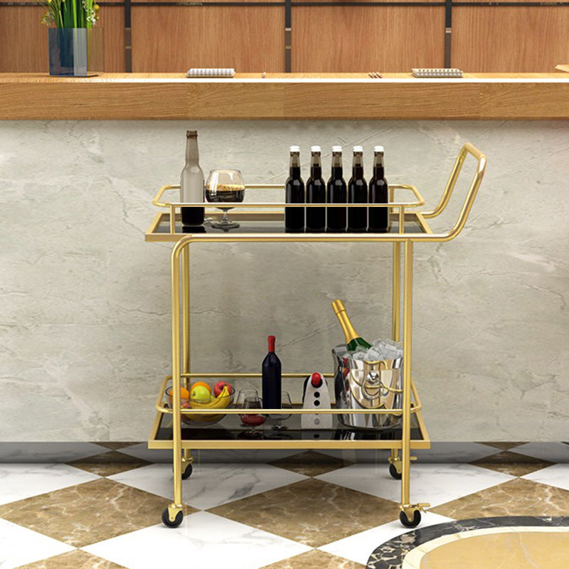 Contemporary 31.5"H Prep Table Rectangular Metal Rolling Prep Table for Dining Room