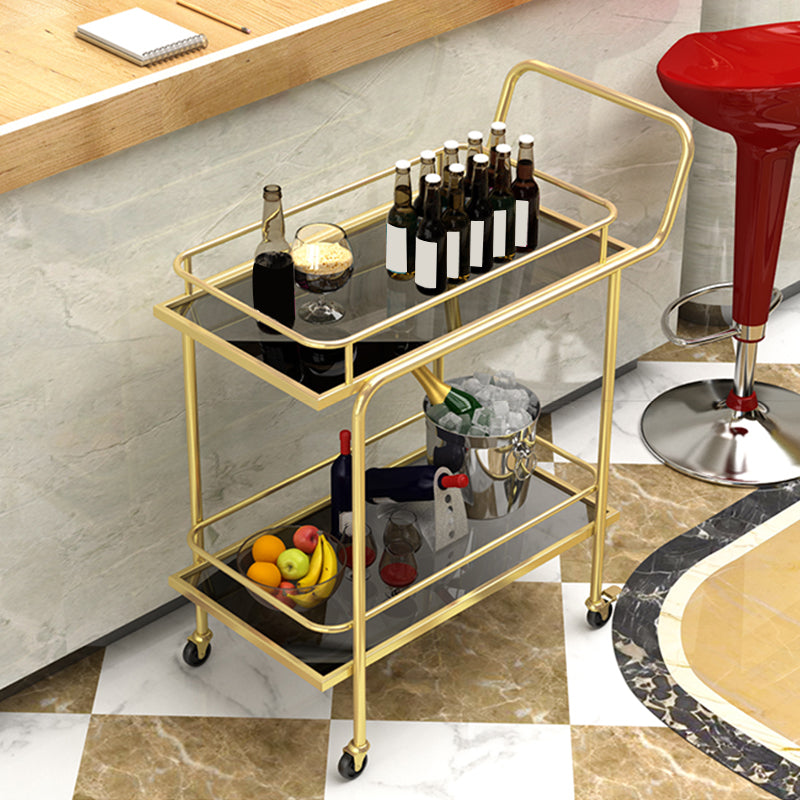 Contemporary 31.5"H Prep Table Rectangular Metal Rolling Prep Table for Dining Room