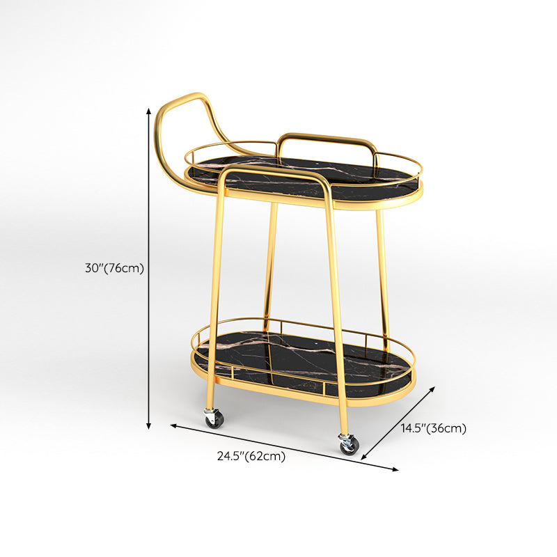 24.41"W Rolling Contemporary Prep Table Metal Prep Table with Towel Rack