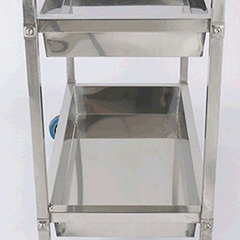 Modern Style Metal Prep Table Rectangular Prep Table with Casters