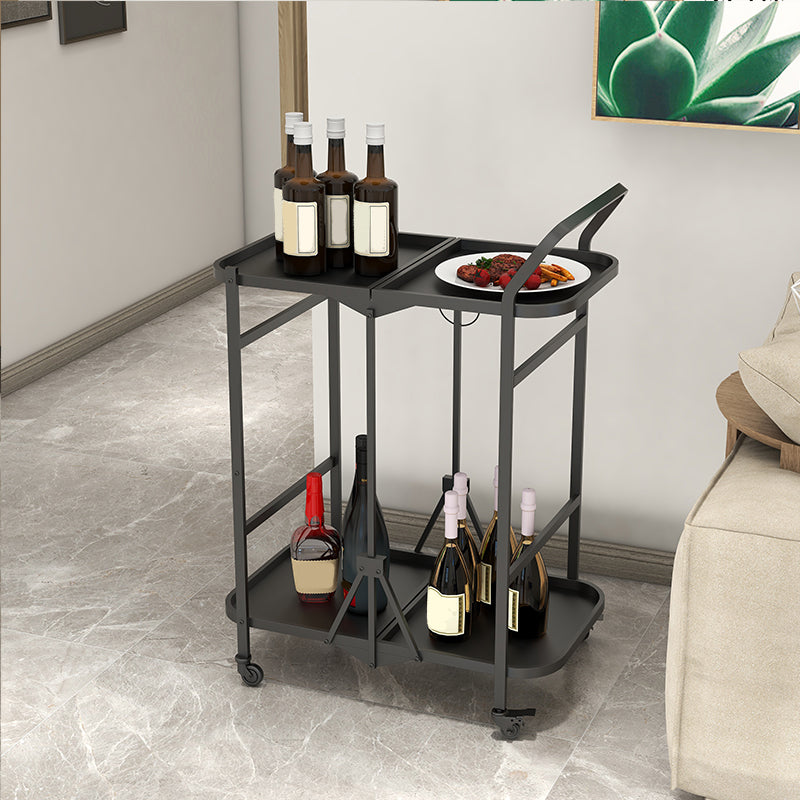 35.43"H Rectangular Prep Table Modern Style Metal Folding Prep Table