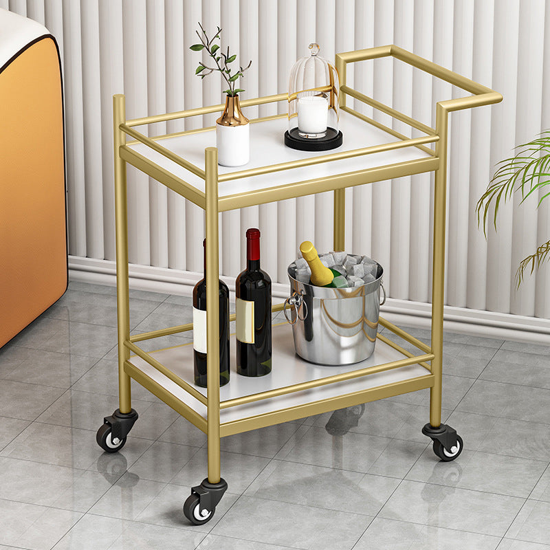 Contemporary Metal Prep Table 29.53"H Rolling Prep Table for Dining Room