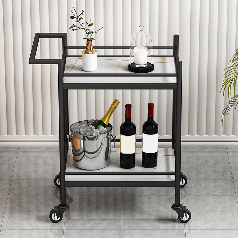 Contemporary Metal Prep Table 29.53"H Rolling Prep Table for Dining Room