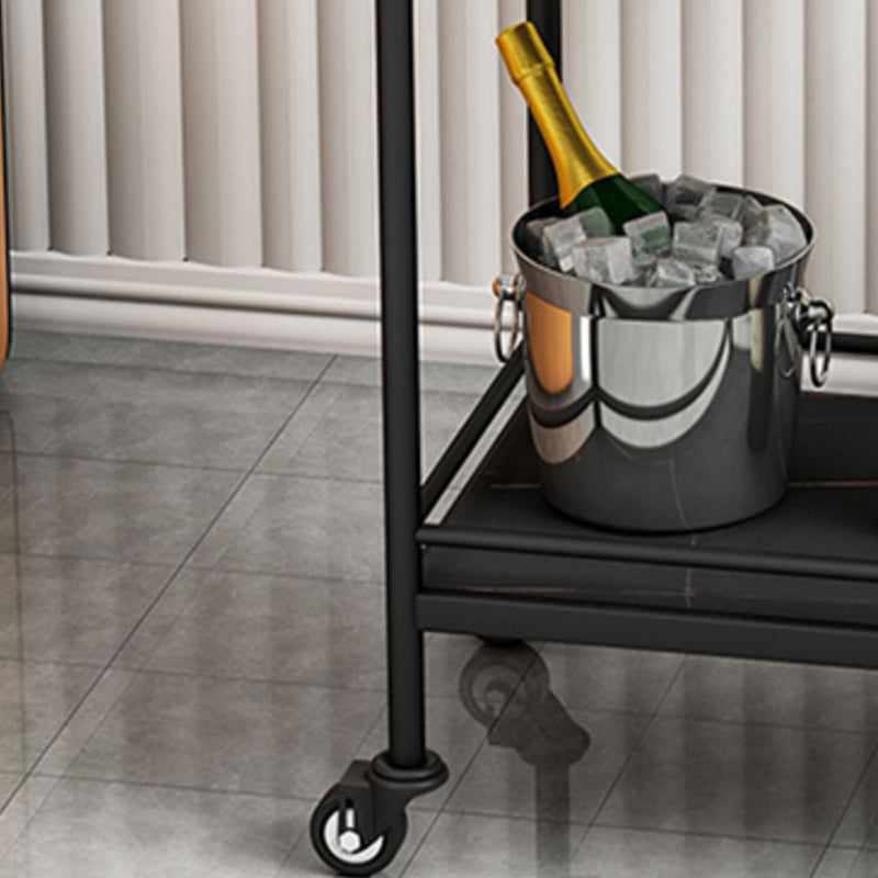 Contemporary Metal Prep Table 29.53"H Rolling Prep Table for Dining Room