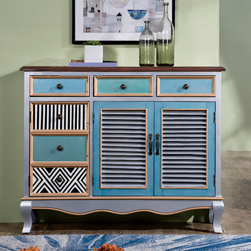 38.18" Tall Wood Rectangular Cabinet 3 - Drawer and 2 - Door Accent Chest