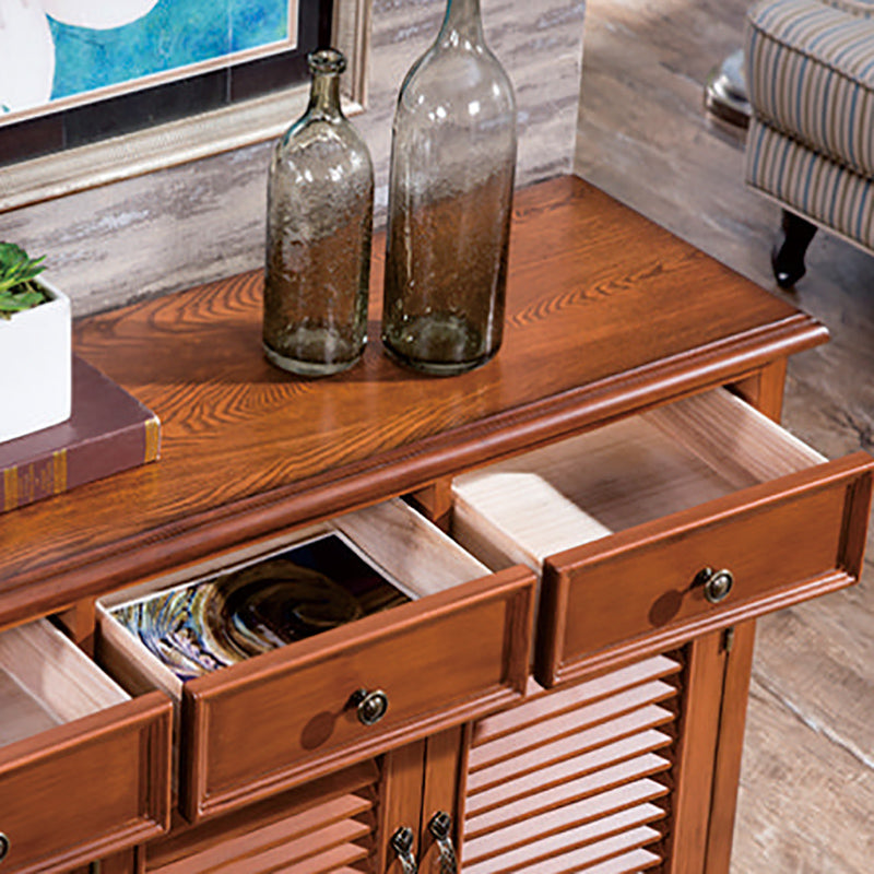 38.18" Tall Wood Rectangular Cabinet 3 - Drawer and 2 - Door Accent Chest