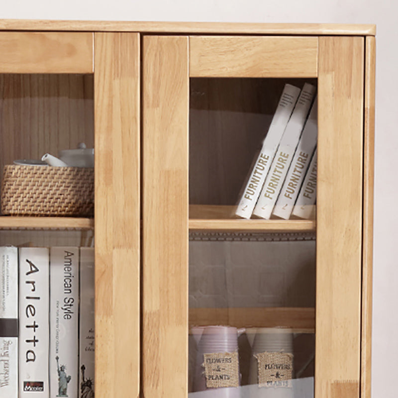 Glass Door Accent Cabinet 76.77" Tall Wood Cabinet with Drawers
