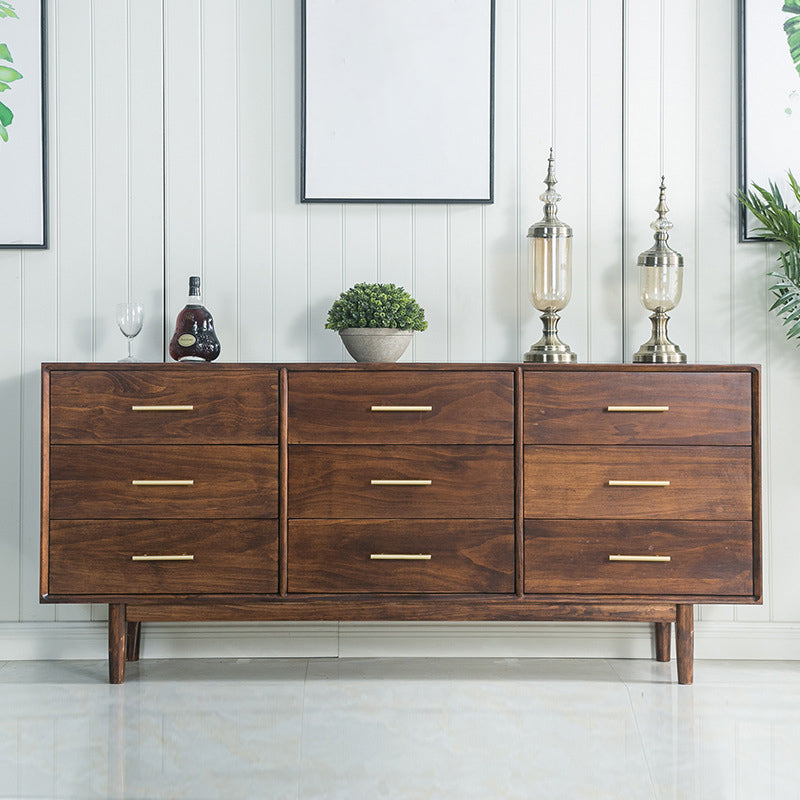 Contemporary Chest Pine 9 - Drawer Bar Pulls Straight Legs Accent Chest