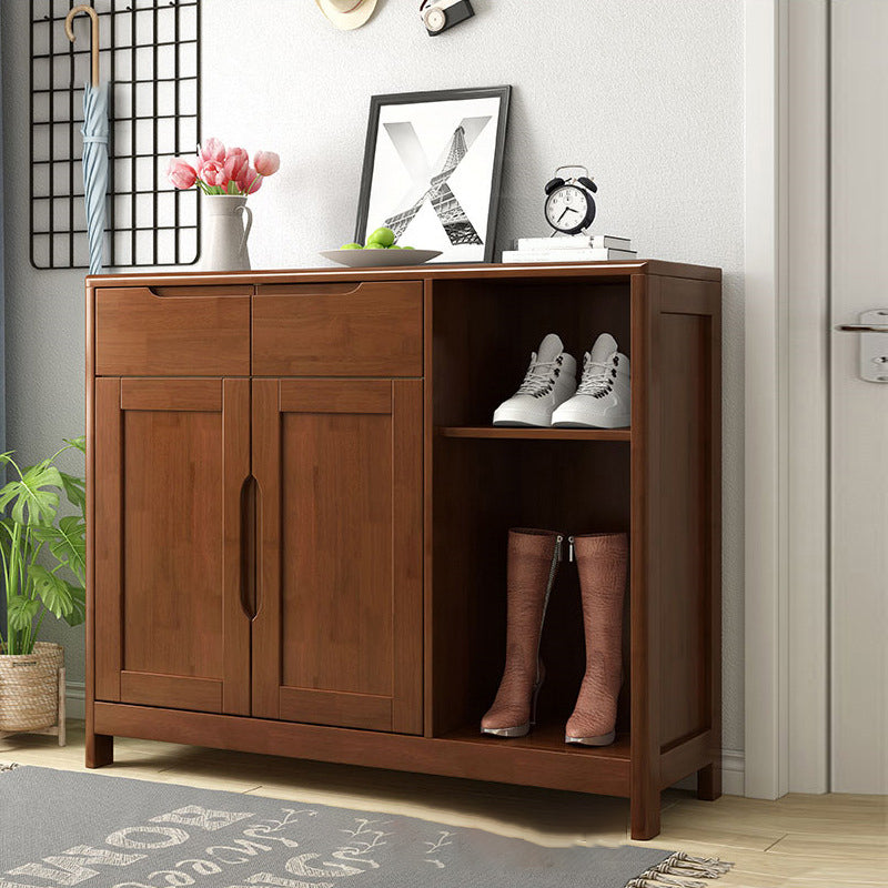 36.22" Tall Wood Rectangular Accent Chest 2 - Drawer and 2 - Door Accent Chest