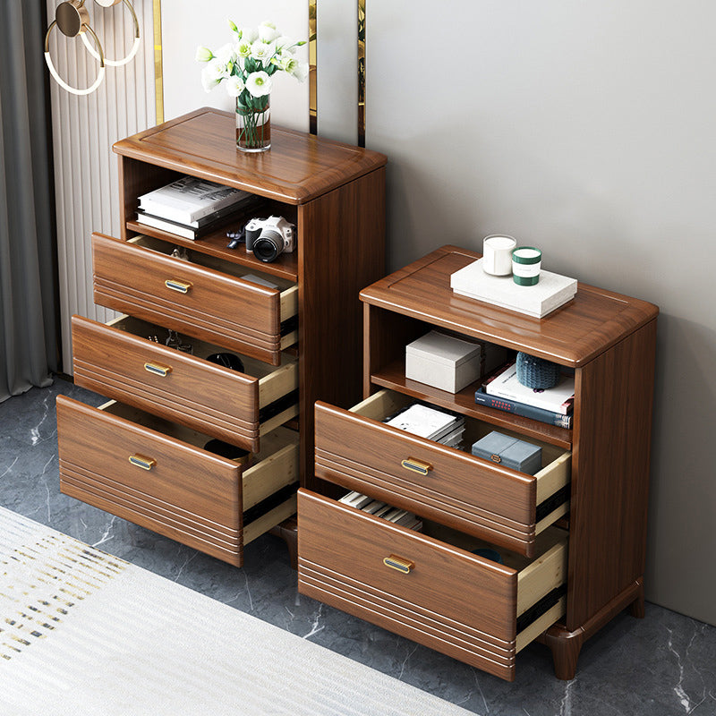 Mid-Century Modern Brown Chest 27.55" Wide 2/3/4 - Drawer Accent Chest