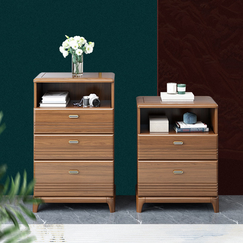 Mid-Century Modern Brown Chest 27.55" Wide 2/3/4 - Drawer Accent Chest