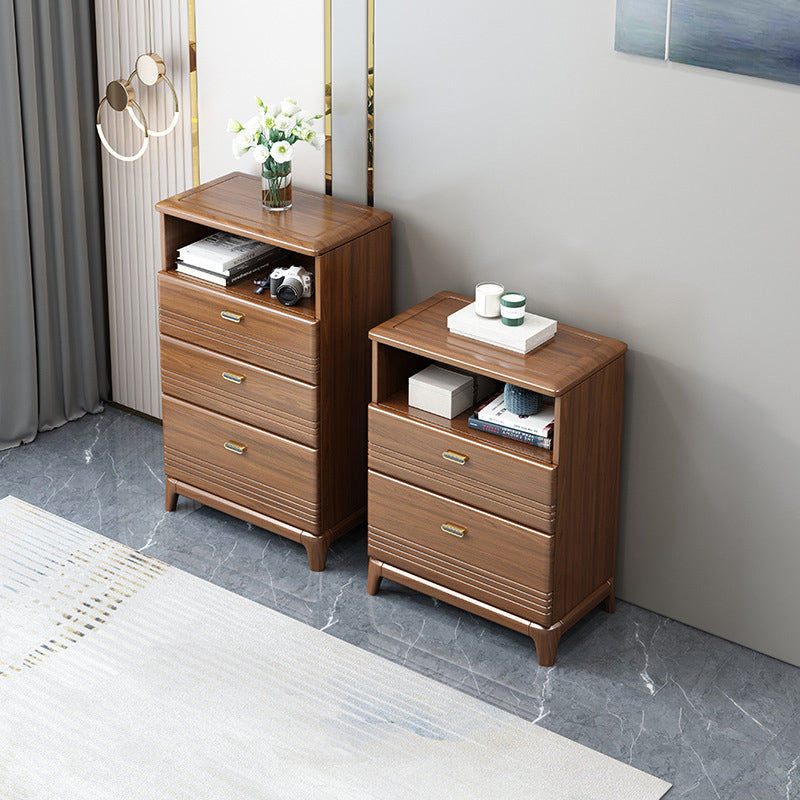 Mid-Century Modern Brown Chest 27.55" Wide 2/3/4 - Drawer Accent Chest