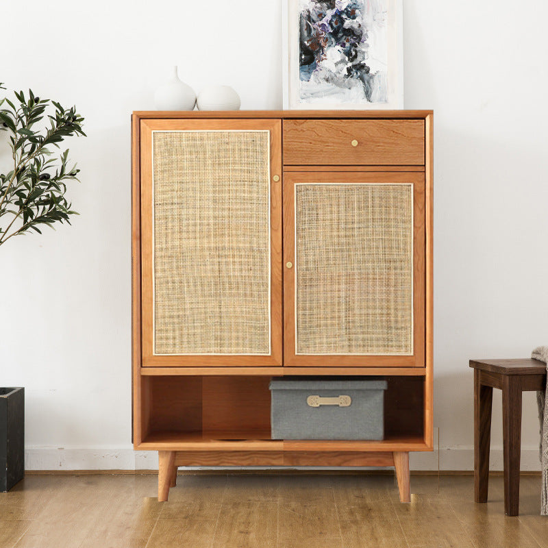 Contemporary Cabinet Pine Rectangle 1 - Drawer with Doors Knobs Accent Cabinet