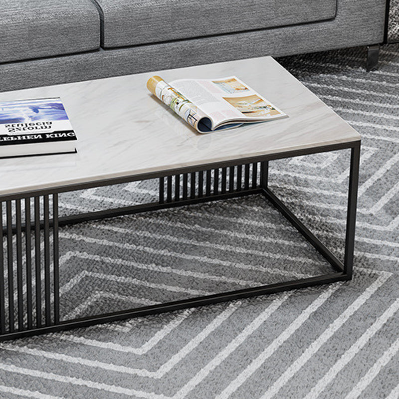 White Marble Top Coffee Table Metal Frame Coffee Cocktail Table
