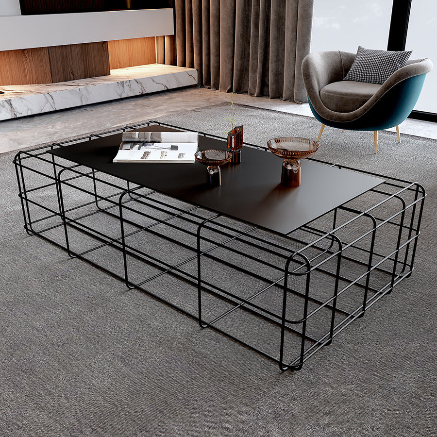 Mid-Century Modern Black Cocktail Table in Iron 1 Coffee Table