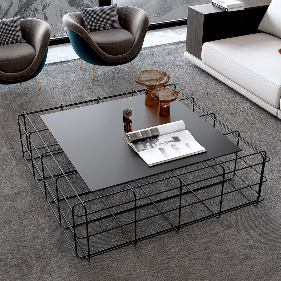 Mid-Century Modern Black Cocktail Table in Iron 1 Coffee Table