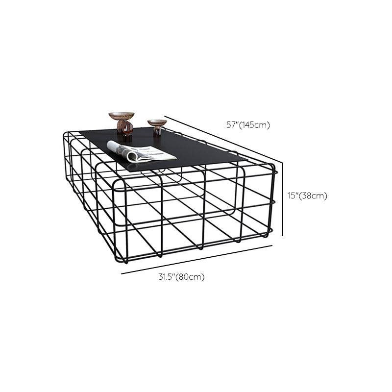 Mid-Century Modern Black Cocktail Table in Iron 1 Coffee Table