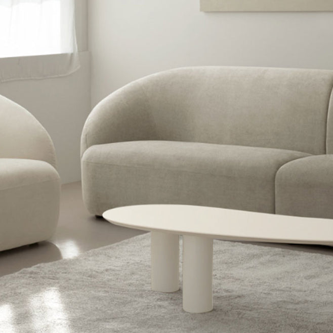 Solid Wood 3 Legs Coffee Table 13" H Cloud-Shaped Cocktail Table