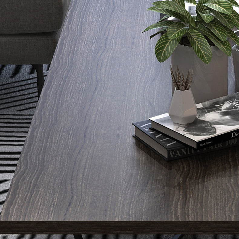 Dark Brown Solid Wood Coffee Table Abstract Coffee Cocktail Table