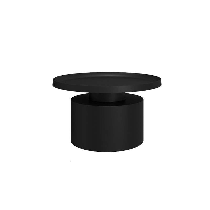 Mid-century Modern Round Tray Top Coffee Table Iron Pedestal Cocktail Table