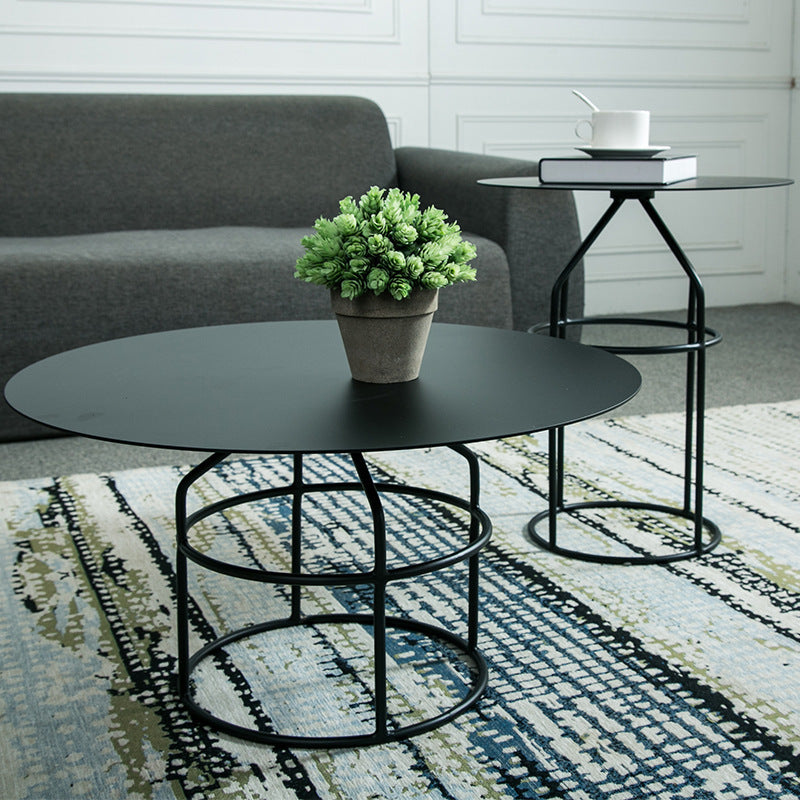 Mid-Century Modern Frame Base Cocktail Table Metal Round Coffee Table