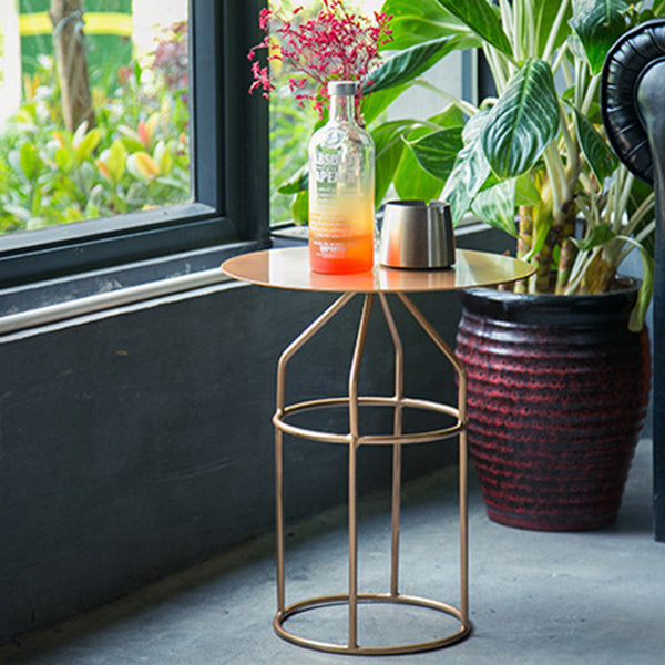 Mid-Century Modern Frame Base Cocktail Table Metal Round Coffee Table