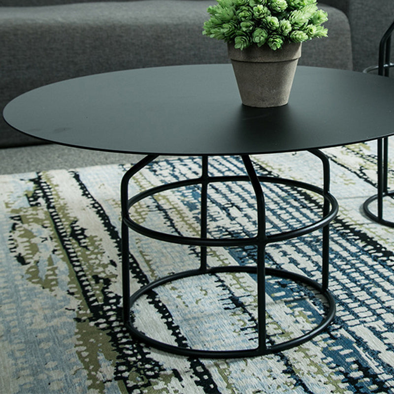 Mid-Century Modern Frame Base Cocktail Table Metal Round Coffee Table