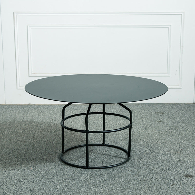 Mid-Century Modern Frame Base Cocktail Table Metal Round Coffee Table