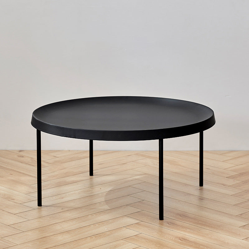 Mid-century Modern Steel Round Tray Top Coffee Table 4 Legs Cocktail Table