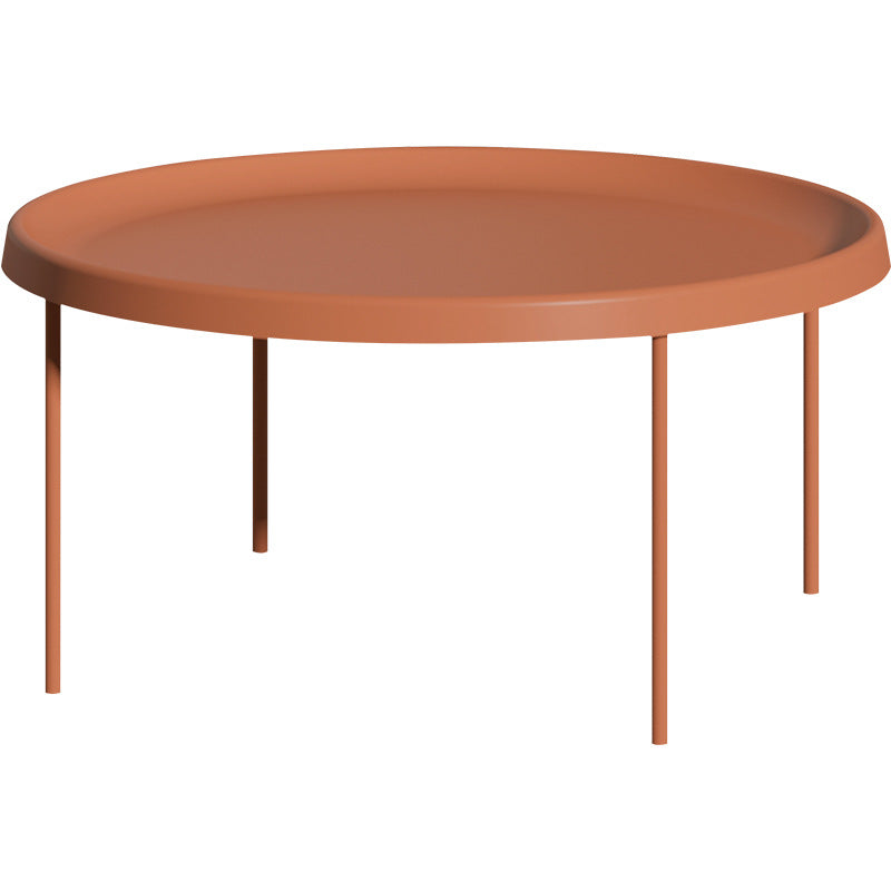 Mid-century Modern Steel Round Tray Top Coffee Table 4 Legs Cocktail Table