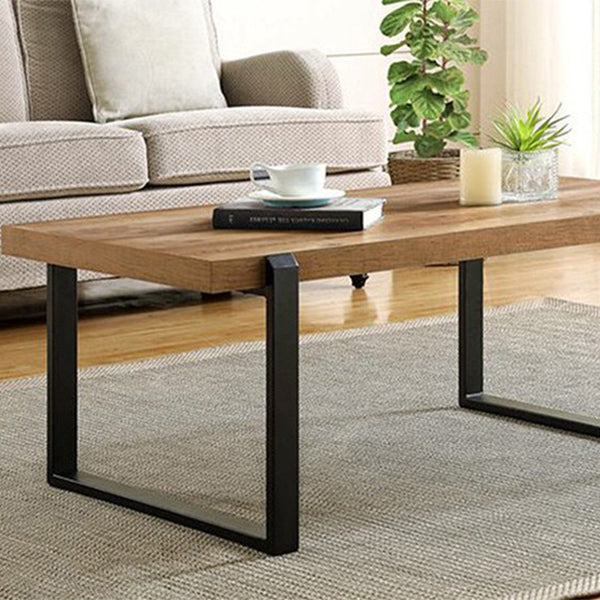 Rectangle Solid Wood Coffee Table Sled Coffee Cocktail Table
