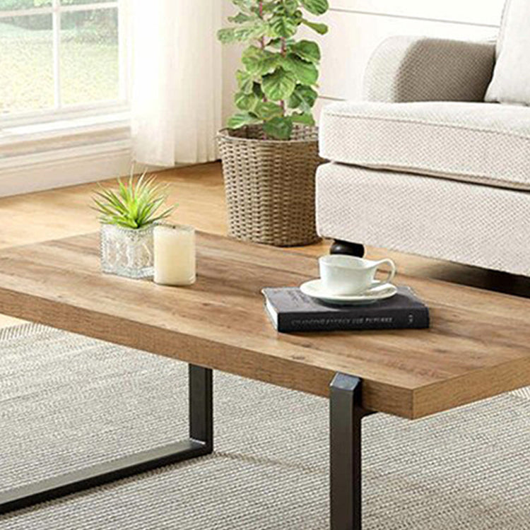 Rectangle Solid Wood Coffee Table Sled Coffee Cocktail Table