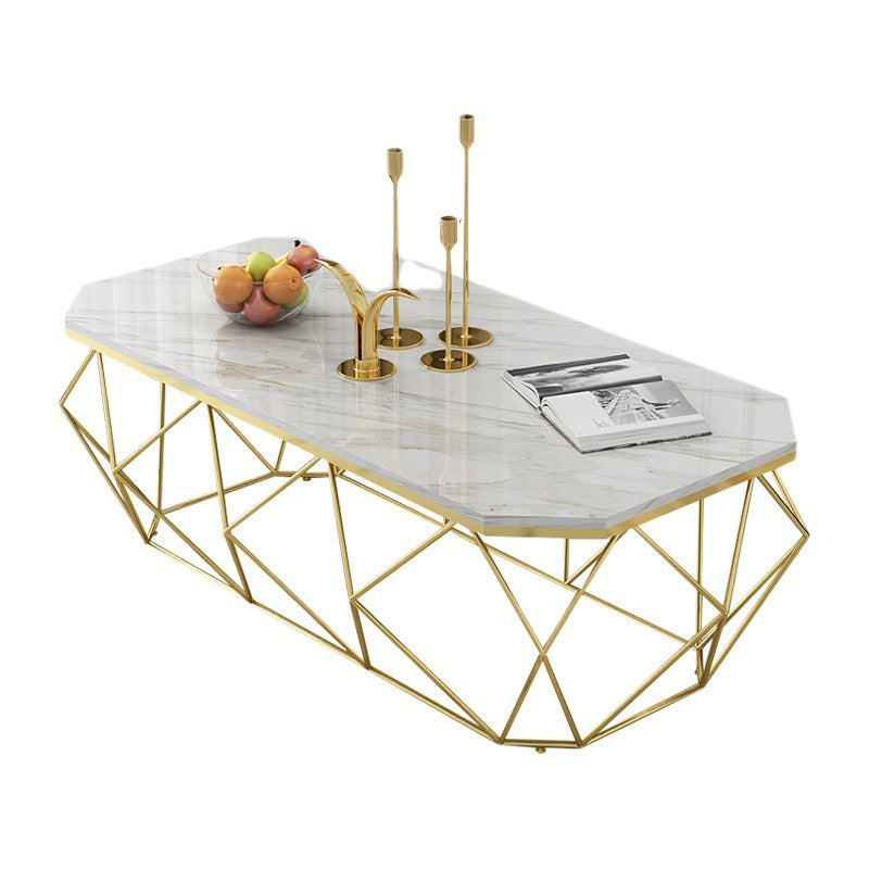 Frame Coffee Table Rectangle Marble Top Coffee Cocktail Table