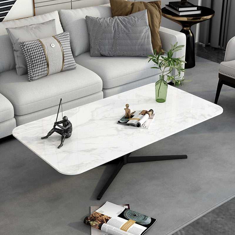 Abstract Coffee Table Rectangle Slate/Marble Top Coffee Cocktail Table
