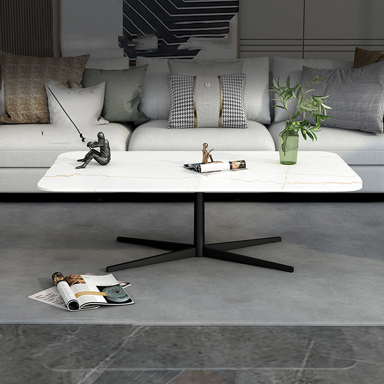 Abstract Coffee Table Rectangle Slate/Marble Top Coffee Cocktail Table