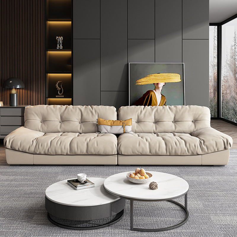 Contemporary Fabric Living Room Armless Tufted Split-Back Seating