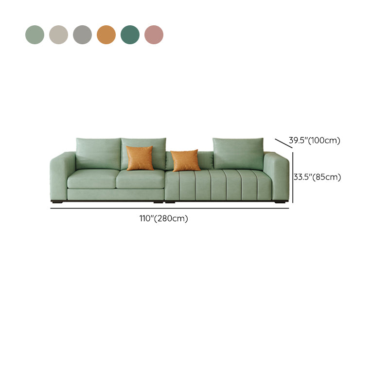 Contemporary Faux Leather Living Room Square Arm Standard Seating