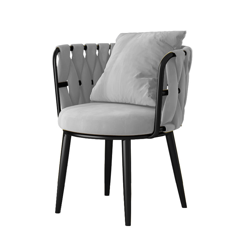 Cushion Back Lounge Chair Basic Four Leg Vanity Chair for Living Room