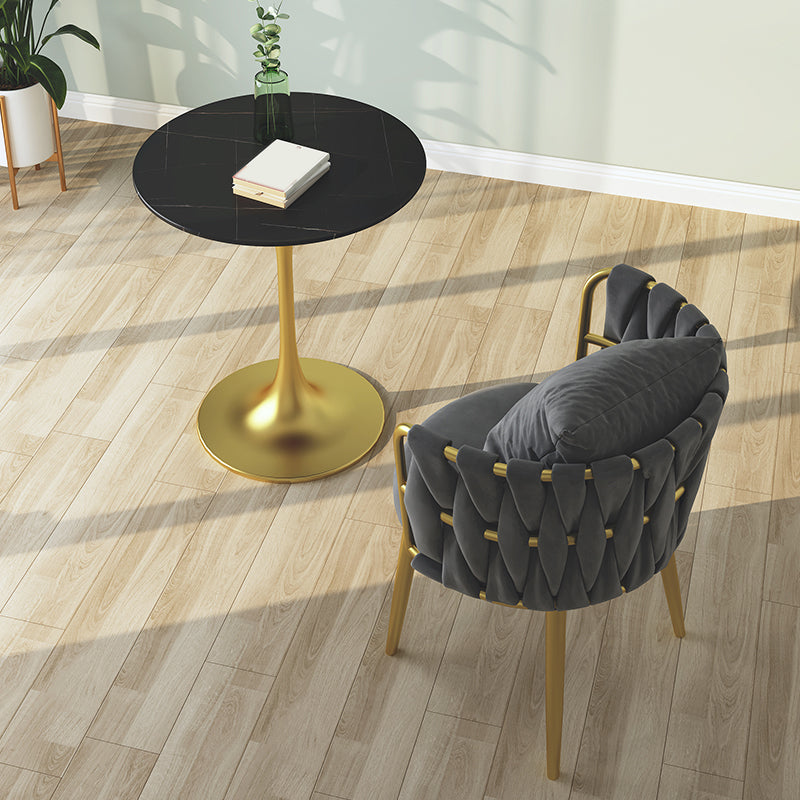 Cushion Back Lounge Chair Basic Four Leg Vanity Chair for Living Room