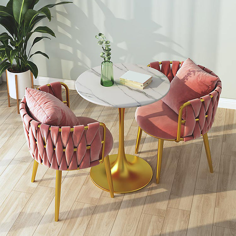 Cushion Back Lounge Chair Basic Four Leg Vanity Chair for Living Room