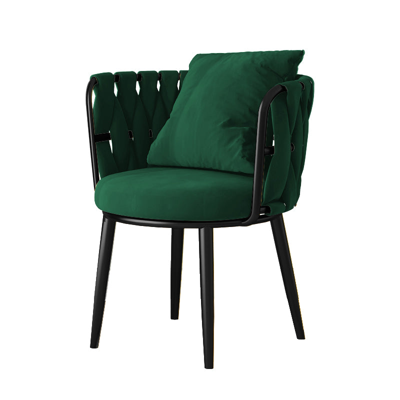 Cushion Back Lounge Chair Basic Four Leg Vanity Chair for Living Room