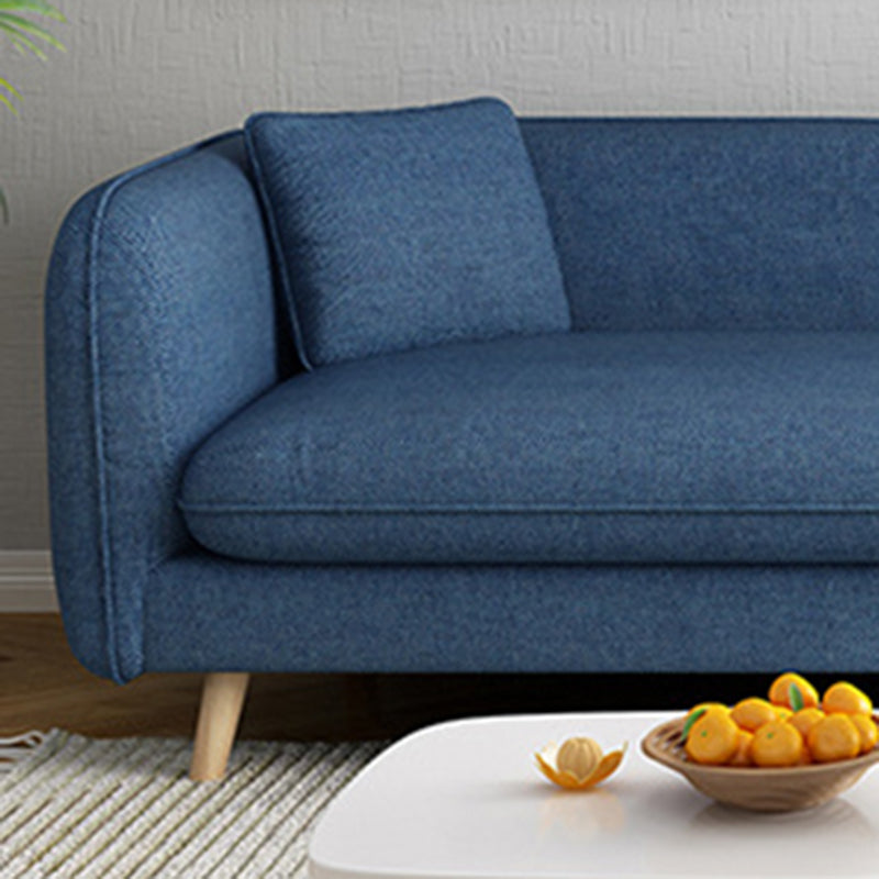 Contemporary Slipcovered Living Room Square Arm Cushions Seating