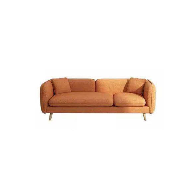 Contemporary Slipcovered Living Room Square Arm Cushions Seating