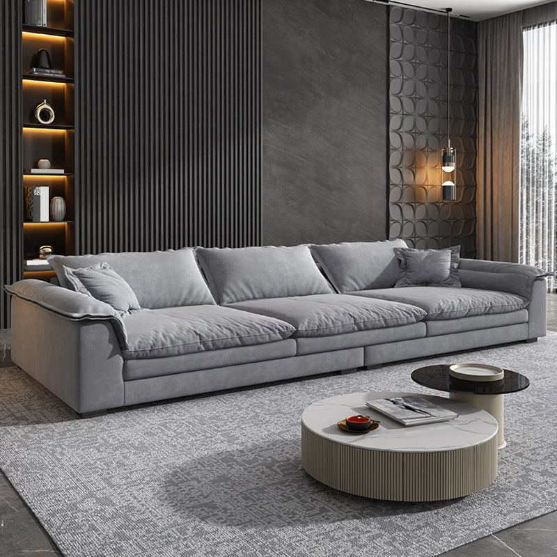 Modern Living Room Flared Arm Sofa with 3 Pillows Standard Seating