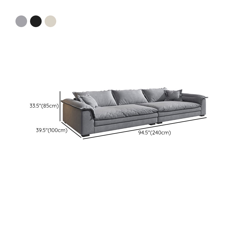 Modern Living Room Flared Arm Sofa with 3 Pillows Standard Seating