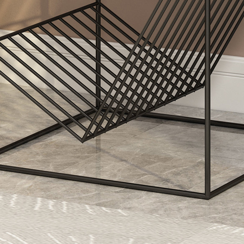 Metal Square Top Side Table 19.68" Tall Frame Base End Table with Magazine Holder