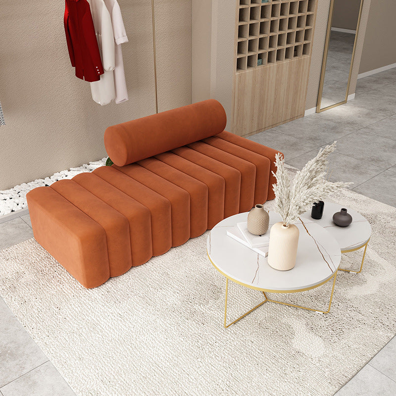 16.92" H Velvet Armless Sofa Statement Modern Sofa for Living Room